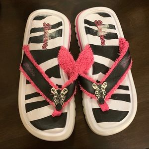 Sketchers Zebra flip flops